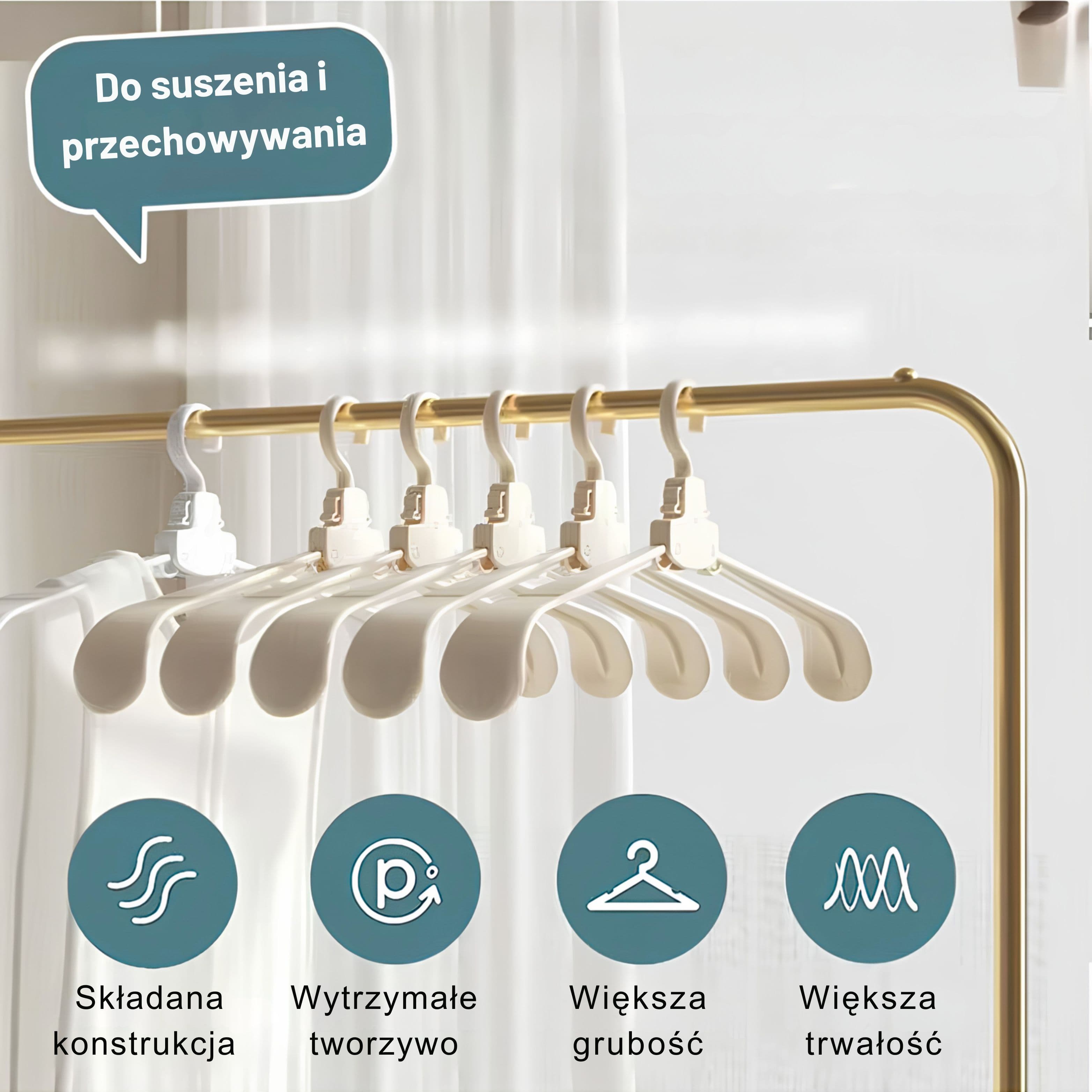 Wieszak składany One Touch 3 szt. + 1 gratis