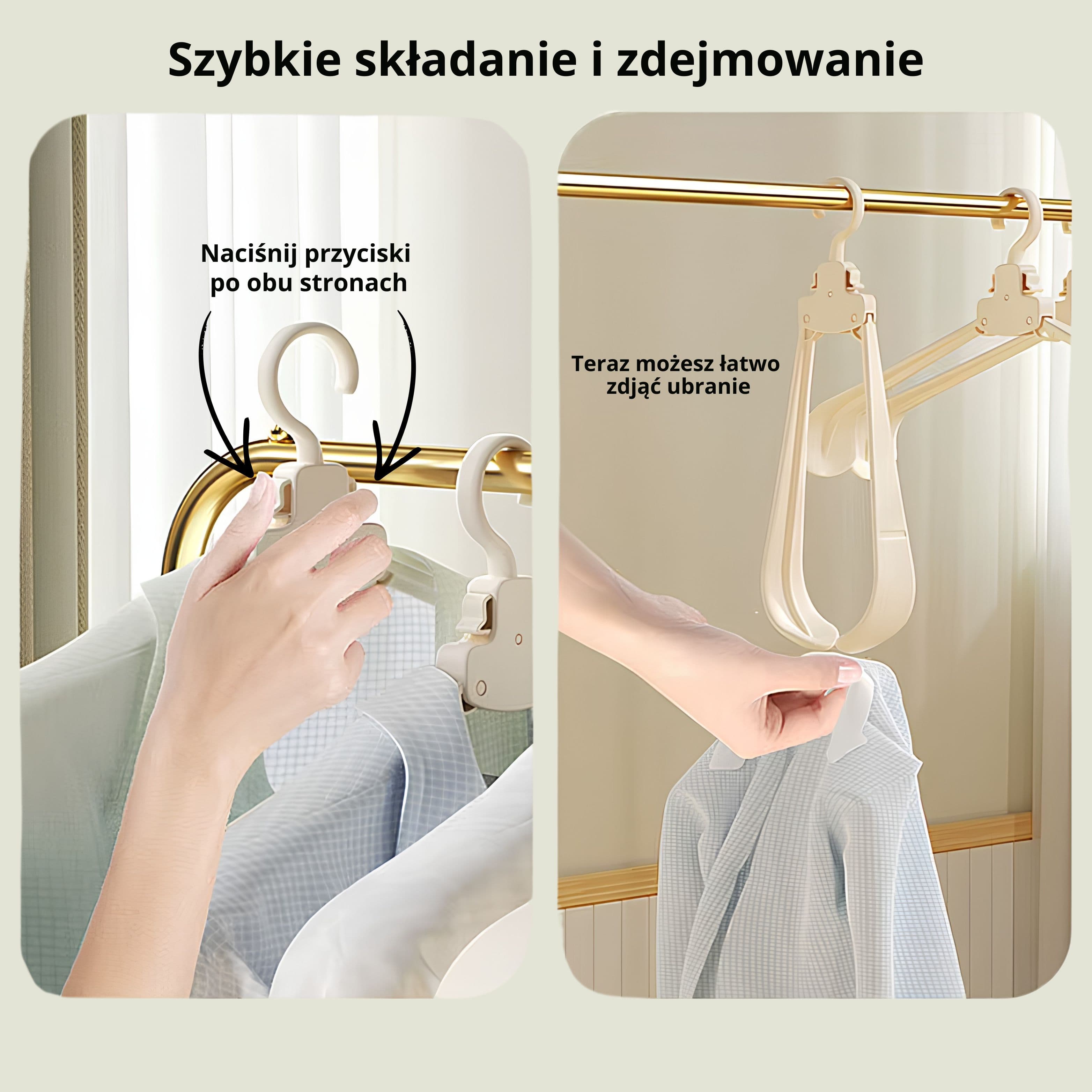 Wieszak składany One Touch 3 szt. + 1 gratis